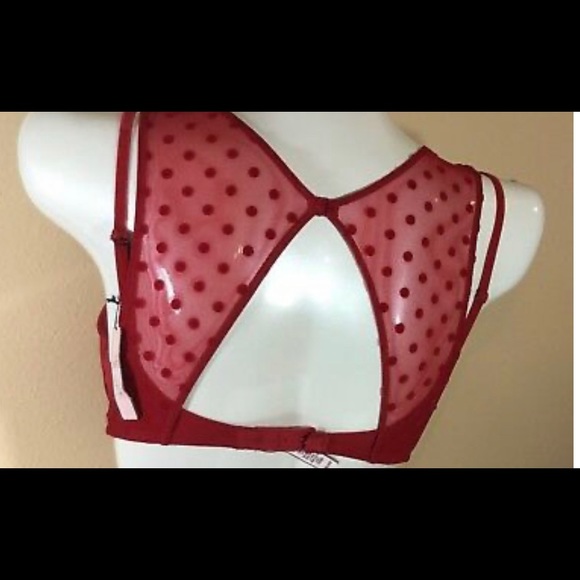 ❣️Victoria’s Secret racer back red padded plunge bra size 32DD ❣️ - Picture 5 of 9